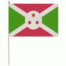 Burundi hand Held Waver Flag on stick 30x45cm