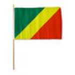 Congo Republic hand Held Waver Flag on stick 30x45cm