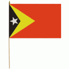East Timor hand held wavers flag on plastic stick 30x45cm