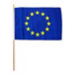 European Union hand held wavers flag on plastic stick 30x45cm