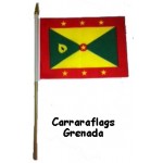 Grenada hand held wavers flag on plastic stick 30x45cm