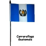 Guatemala hand held wavers flag on plastic stick 30x45cm