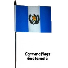 Guatemala hand held wavers flag on plastic stick 30x45cm