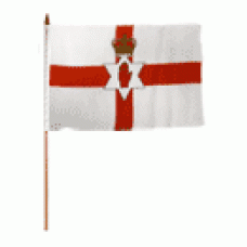 Ireland / Northern hand held wavers flag on plastic stick 30x45cm
