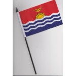 Kiribati hand held wavers flag on plastic stick 30x45cm