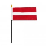Latvia hand held wavers flag on plastic stick 30x45cm