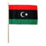 Libya (new) hand held wavers flag on plastic stick 30x45cm