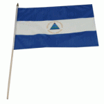 Nicaragua hand held wavers flag on plastic stick 30x45cm