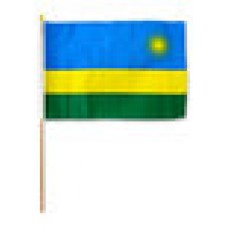 Rwanda hand held wavers flag on plastic stick 30x45cm