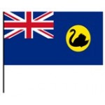 Western Australia State hand held wavers flag on plastic stick 30x45cm