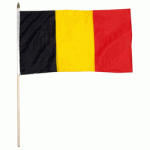 Belgium Hand Held Waver Flag on stick 30x45cm