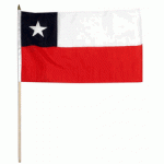 Chile hand Held Waver Flag on stick 30x45cm