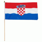 Croatia hand Held Waver Flag on stick 30x45cm