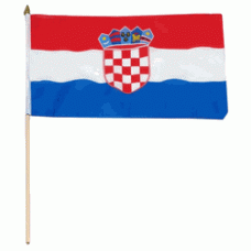Croatia hand Held Waver Flag on stick 30x45cm
