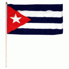 Cuba hand Held Waver Flag on stick 30x45cm