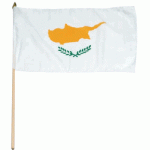 Cyprus hand Held Waver Flag on stick 30x45cm