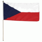 Czech hand Held Waver Flag on stick 30x45cm