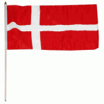 Denmark hand Held Waver Flag on stick 30x45cm