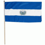 El Salvador hand held wavers flag on plastic stick 30x45cm