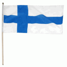 Finland hand held wavers flag on plastic stick 30x45cm