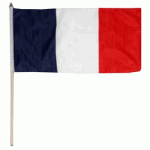 France hand held wavers flag on plastic stick 30x45cm