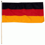 Germany hand held wavers flag on plastic stick 30x45cm