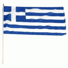 Greece hand held wavers flag on plastic stick 30x45cm