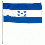 Honduras hand held wavers flag on plastic stick 30x45cm