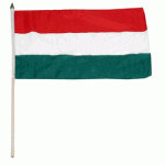 Hungary hand held wavers flag on plastic stick 30x45cm