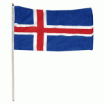 Iceland hand held wavers flag on plastic stick 30x45cm