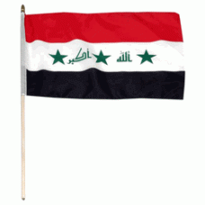 Iraq hand held wavers flag on plastic stick 30x45cm