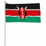 Kenya hand held wavers flag on plastic stick 30x45cm