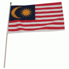 Malaysia hand held wavers flag on plastic stick 30x45cm