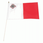 Malta hand held wavers flag on plastic stick 30x45cm