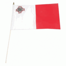 Malta hand held wavers flag on plastic stick 30x45cm