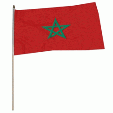 Morocco hand held wavers flag on plastic stick 30x45cm