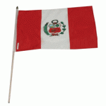 Peru hand held wavers flag on plastic stick 30x45cm