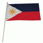 Phillipines hand held wavers flag on plastic stick 30x45cm