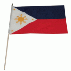 Phillipines hand held wavers flag on plastic stick 30x45cm