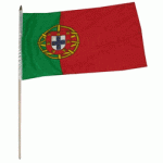 Portugal hand held wavers flag on plastic stick 30x45cm