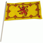 Scotland rampant lion hand held wavers flag on plastic stick 30x45cm