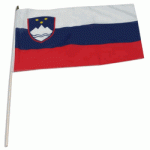 Slovenian hand held wavers flag on plastic stick 30x45cm