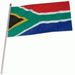South Africa hand held wavers flag on plastic stick 30x45cm