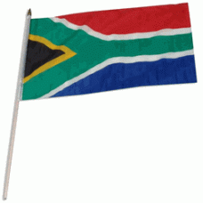 South Africa hand held wavers flag on plastic stick 30x45cm