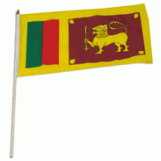 Sri Lanka hand held wavers flag on plastic stick 30x45cm
