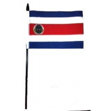Costa Rica hand Held Waver Flag on stick 30x45cm