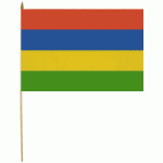 Mauritius hand held wavers flag on plastic stick 30x45cm