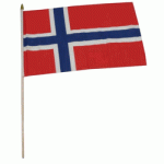 Norway hand held wavers flag on plastic stick 30x45cm