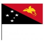 Papua New Guinea hand held wavers flag on plastic stick 30x45cm