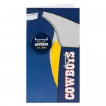North Queensland Cowboys NRL BLANK BIRTHDAY GIFT CARD W BADGE AND ENVELOPE